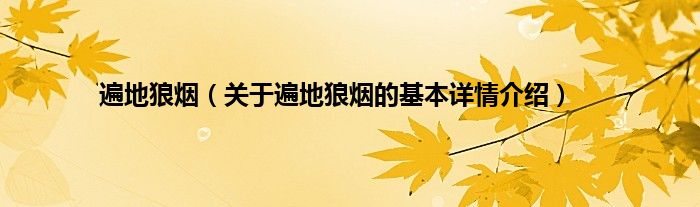 遍地狼烟（关于遍地狼烟的基本详情介绍）