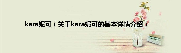 kara妮可（关于kara妮可的基本详情介绍）
