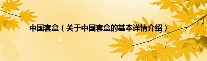中国套盒（关于中国套盒的基本详情介绍）