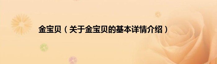 金宝贝（关于金宝贝的基本详情介绍）