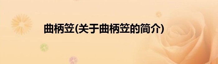 曲柄笠(关于曲柄笠的简介)