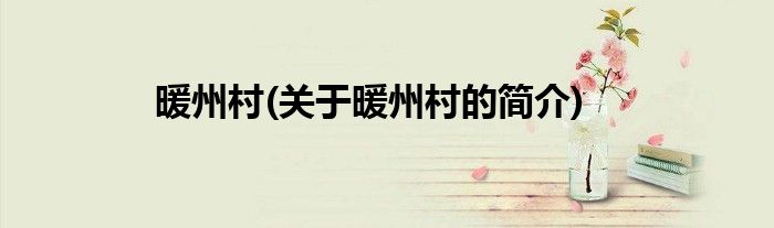 暖州村(关于暖州村的简介)