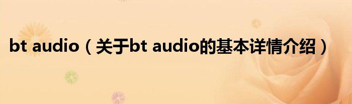 bt audio（关于bt audio的基本详情介绍）
