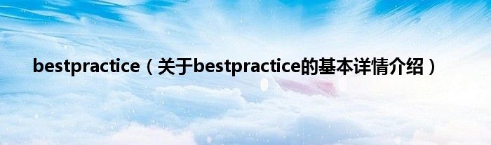 bestpractice（关于bestpractice的基本详情介绍）