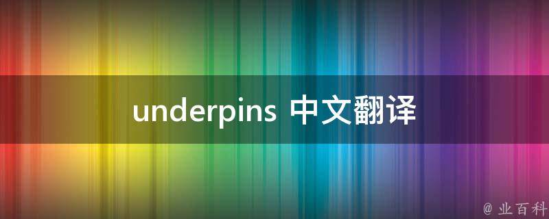 underpins 中文翻译