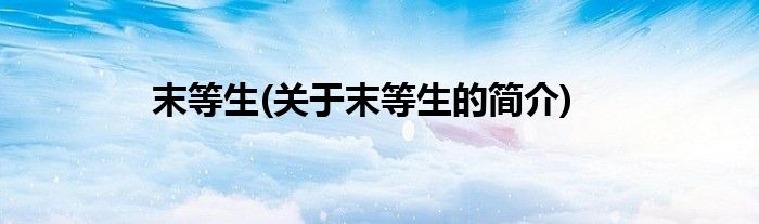 末等生(关于末等生的简介)